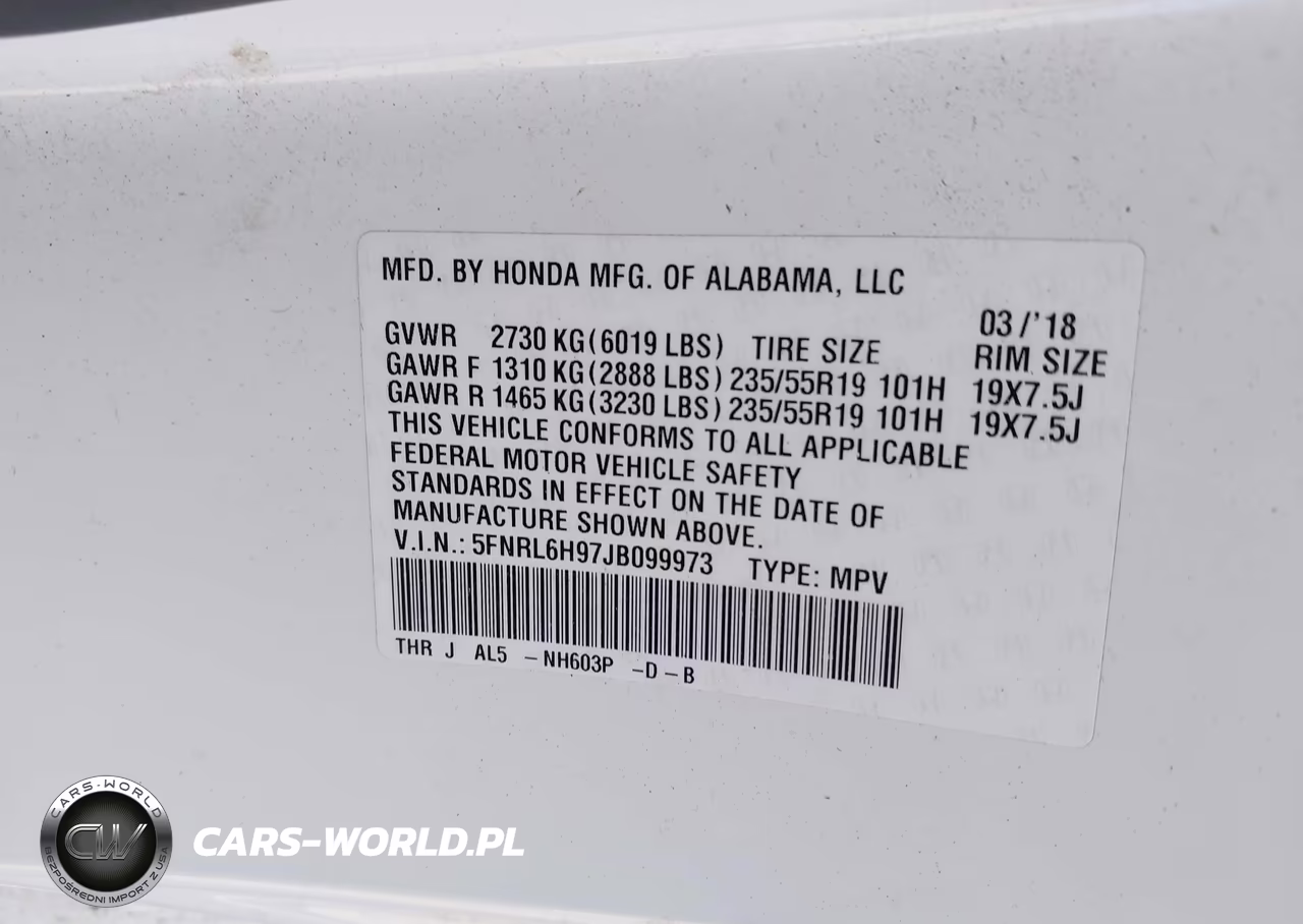 2018 Honda Odyssey Elite VIN:5FNRL6H97JB099973 - 9