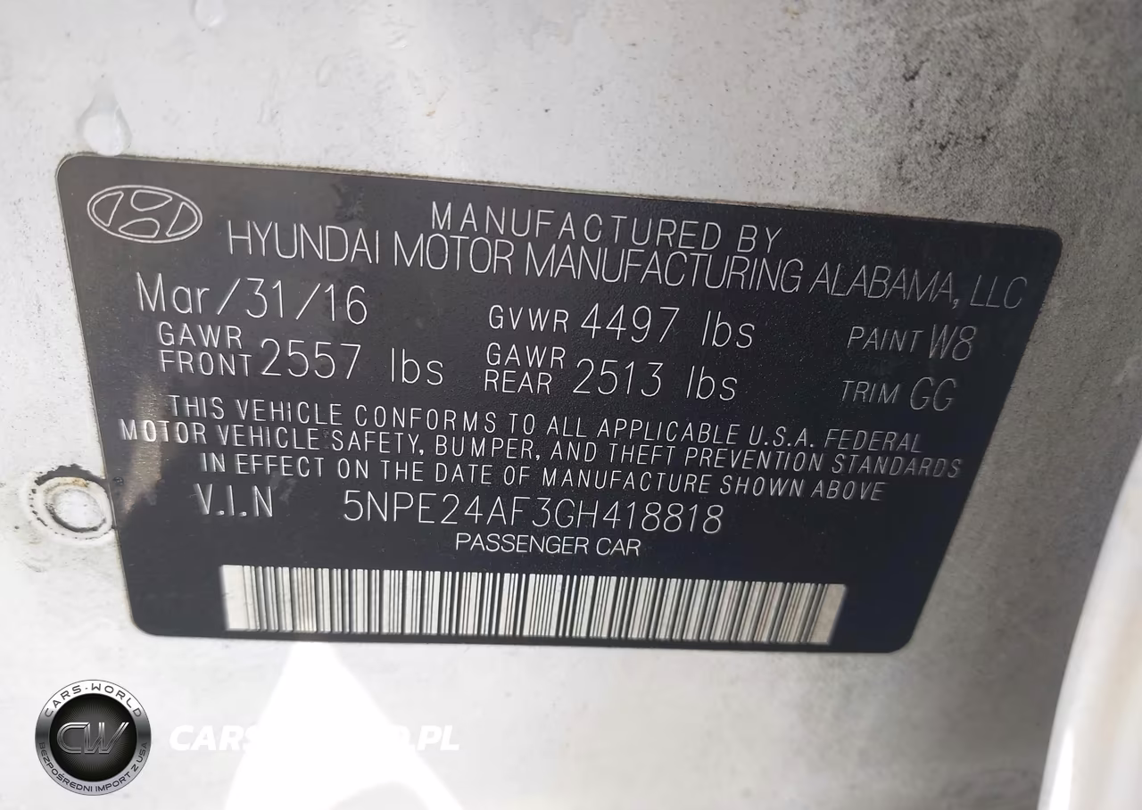 2016 Hyundai Sonata VIN:5NPE24AF3GH418818 - 9