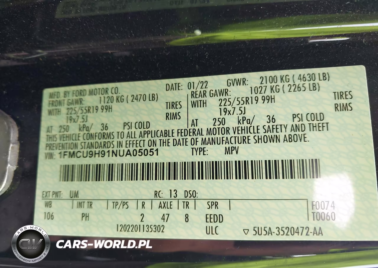 2022 Ford Escape Sel VIN:1FMCU9H91NUA05051 - 9