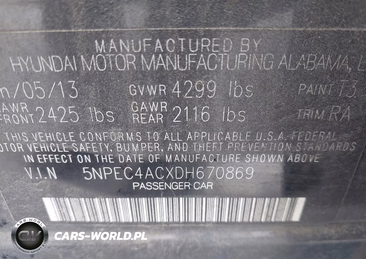 2013 Hyundai Sonata Se VIN:5NPEC4ACXDH670869 - 9