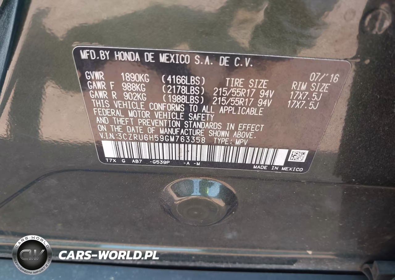 2016 Honda Hr-V Ex VIN:3CZRU6H59GM763358 - 9