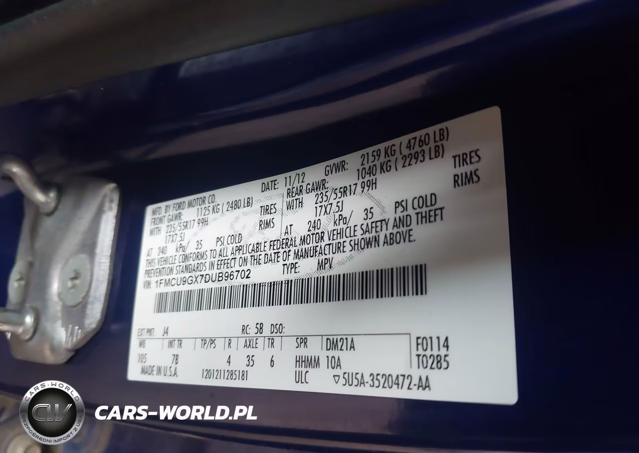 2013 Ford Escape Se VIN:1FMCU9GX7DUB96702 - 9