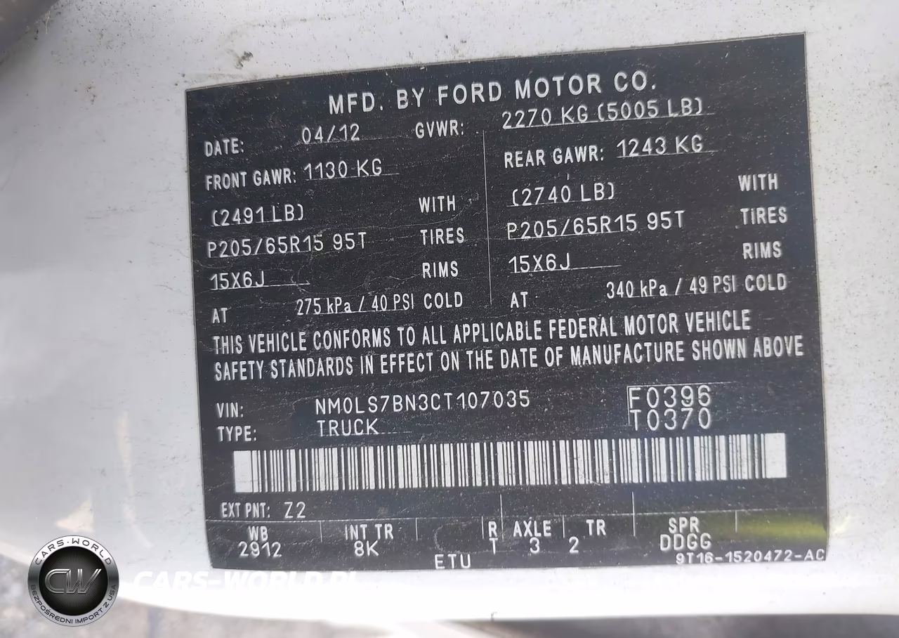 2012 Ford Transit Connect Xlt VIN:NM0LS7BN3CT107035 - 9