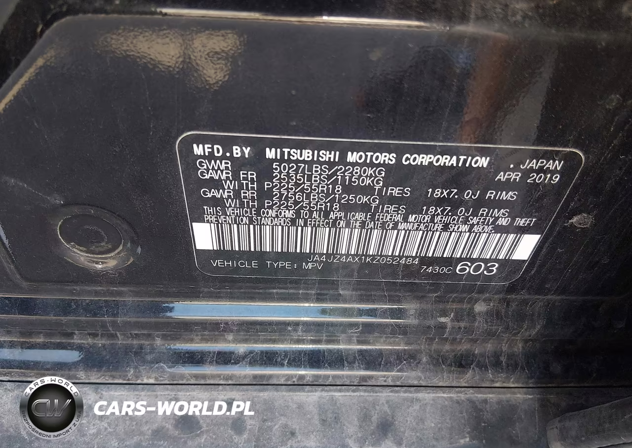 2019 Mitsubishi Outlander Gt VIN:JA4JZ4AX1KZ052484 - 9