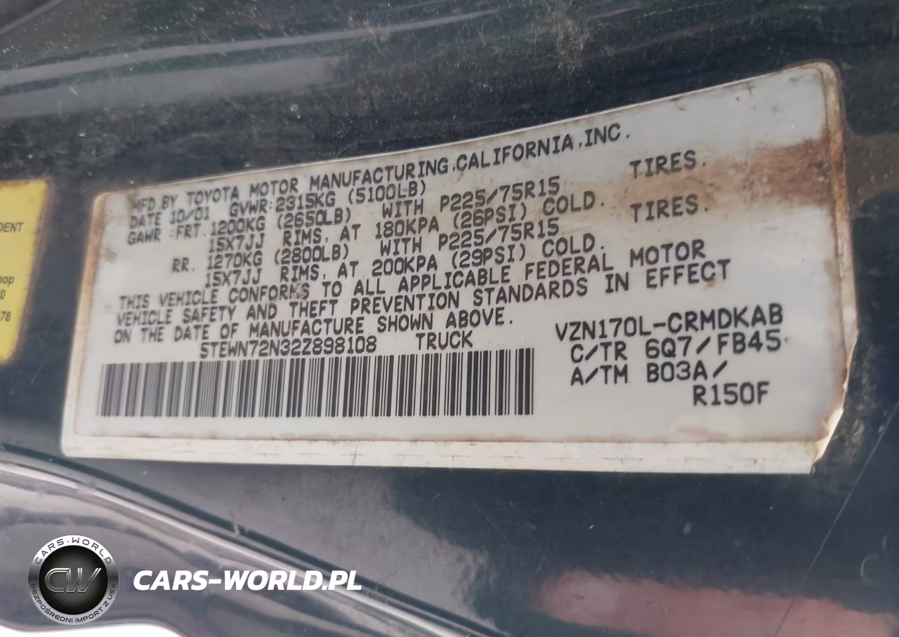 2002 Toyota Tacoma Base V6 VIN:5TEWN72N32Z898108 - 9