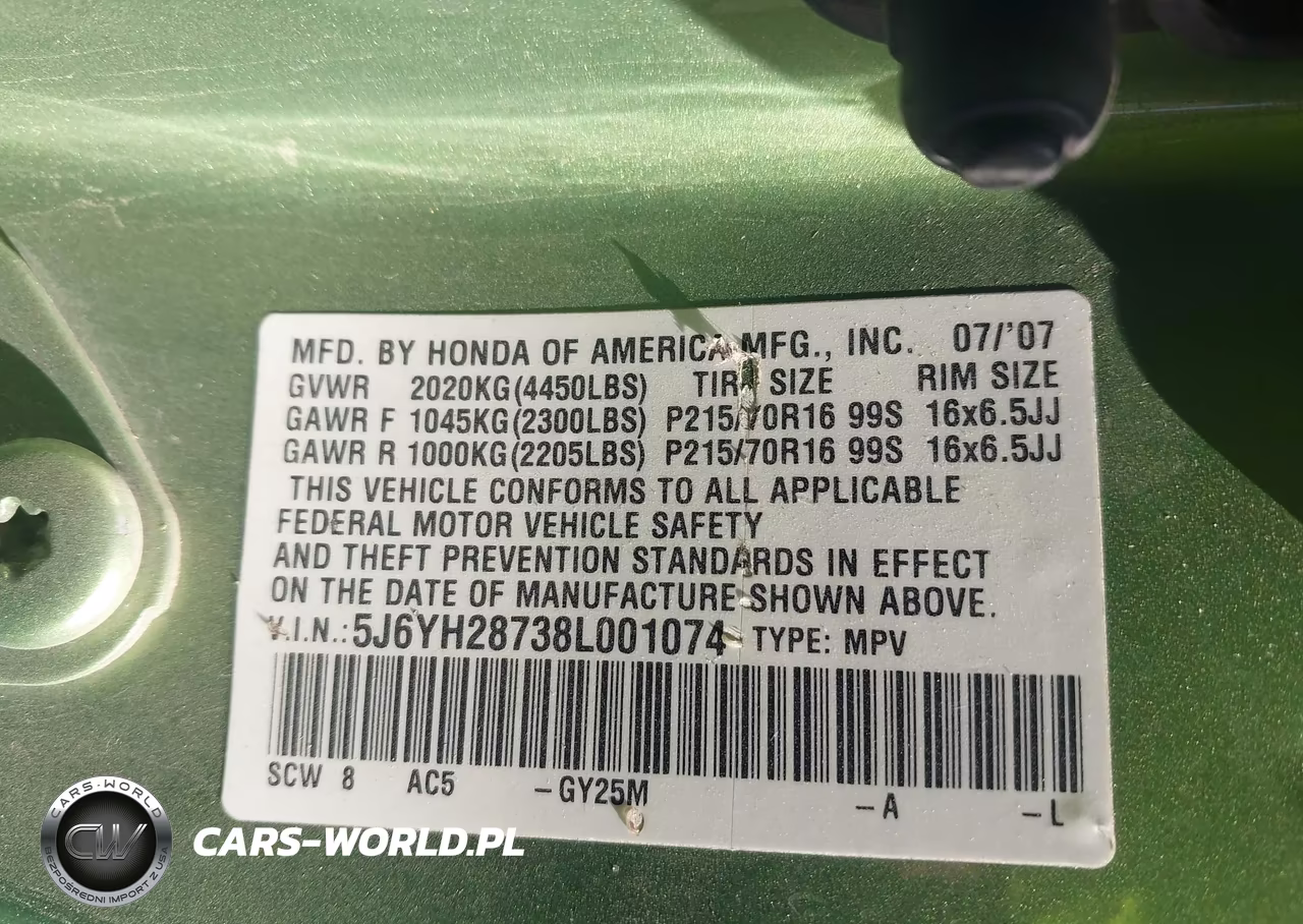 2008 Honda Element Ex VIN:5J6YH28738L001074 - 9