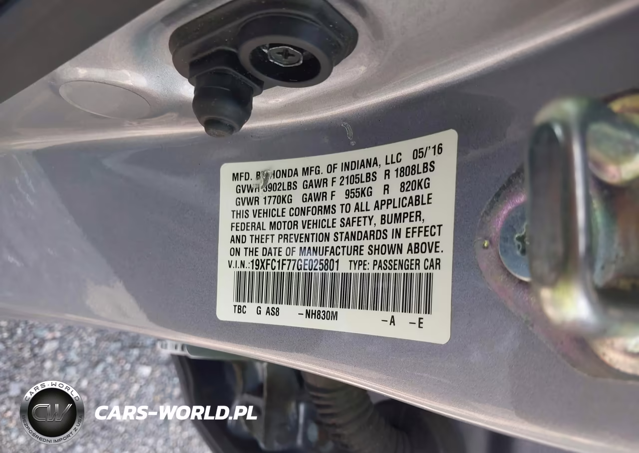 2016 Honda Civic Ex-L VIN:19XFC1F77GE025801 - 9