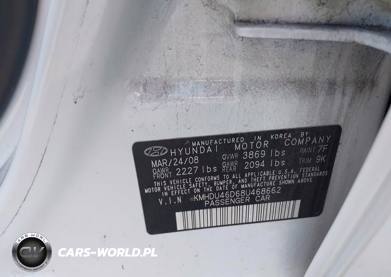 2008 Hyundai Elantra Gls-Se VIN:KMHDU46D68U468662 - 9