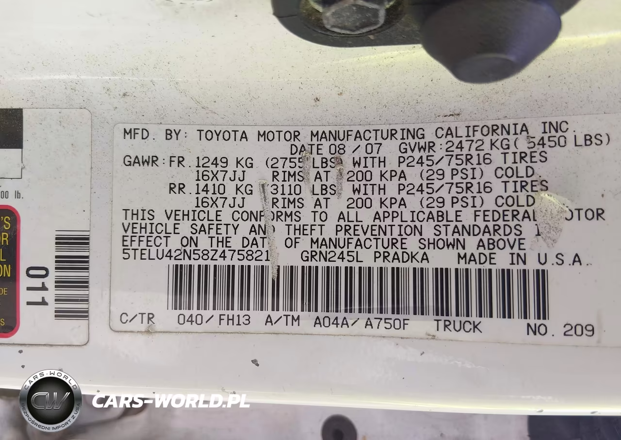 2008 Toyota Tacoma Base V6 VIN:5TELU42N58Z475821 - 9