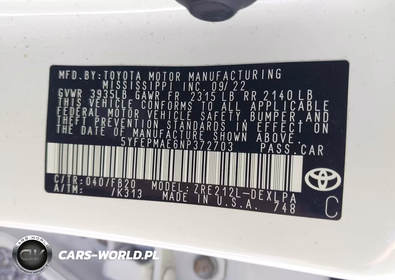2022 Toyota Corolla Le VIN:5YFEPMAE6NP372703 - 9