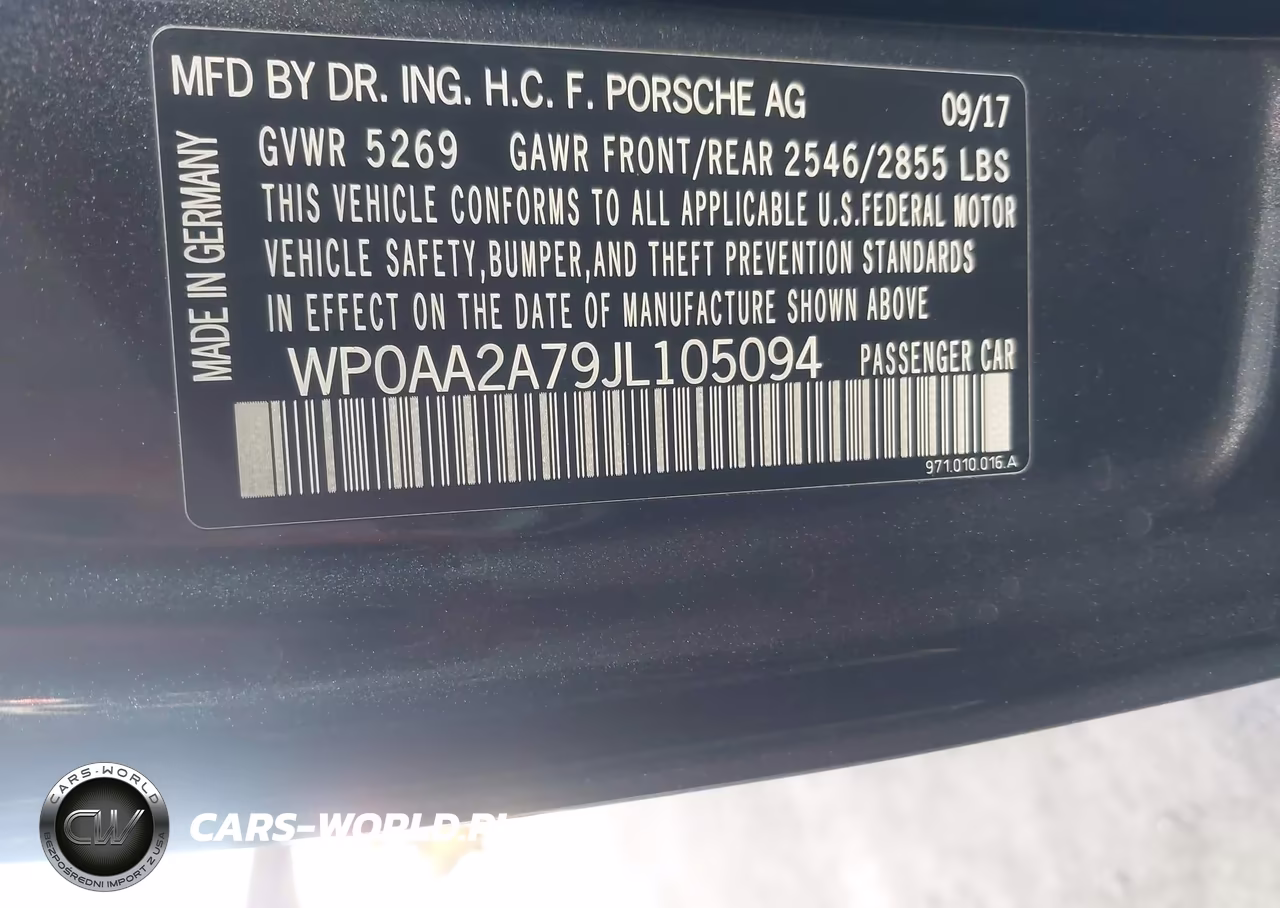 2018 Porsche Panamera 4 VIN:WP0AA2A79JL105094 - 9