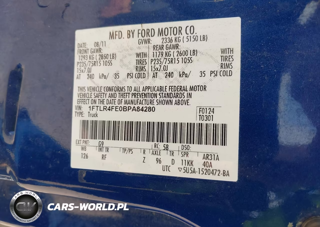 2011 Ford Ranger Xlt VIN:1FTLR4FE0BPA84280 - 9