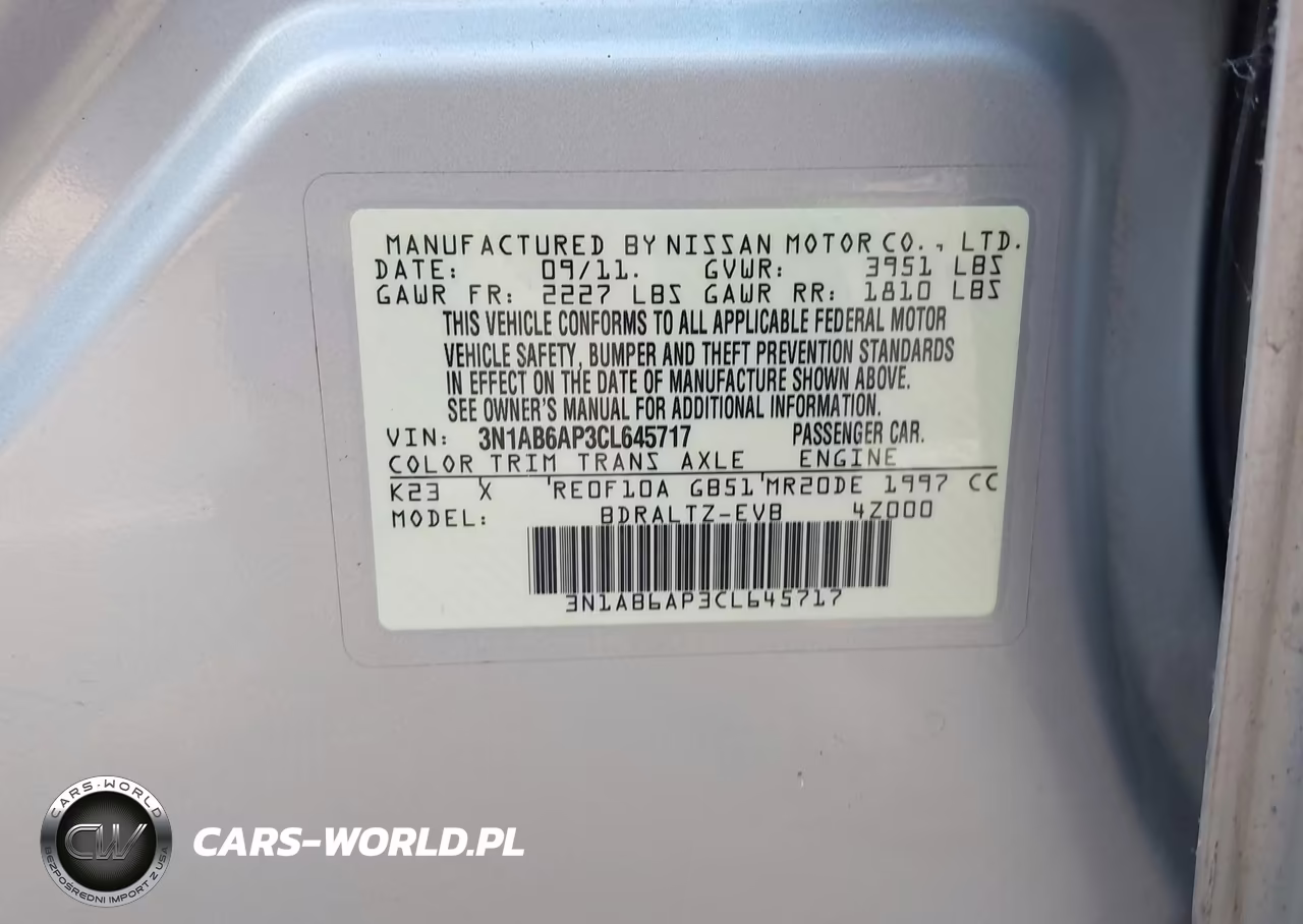 2012 Nissan Sentra 2.0 S VIN:3N1AB6AP3CL645717 - 9