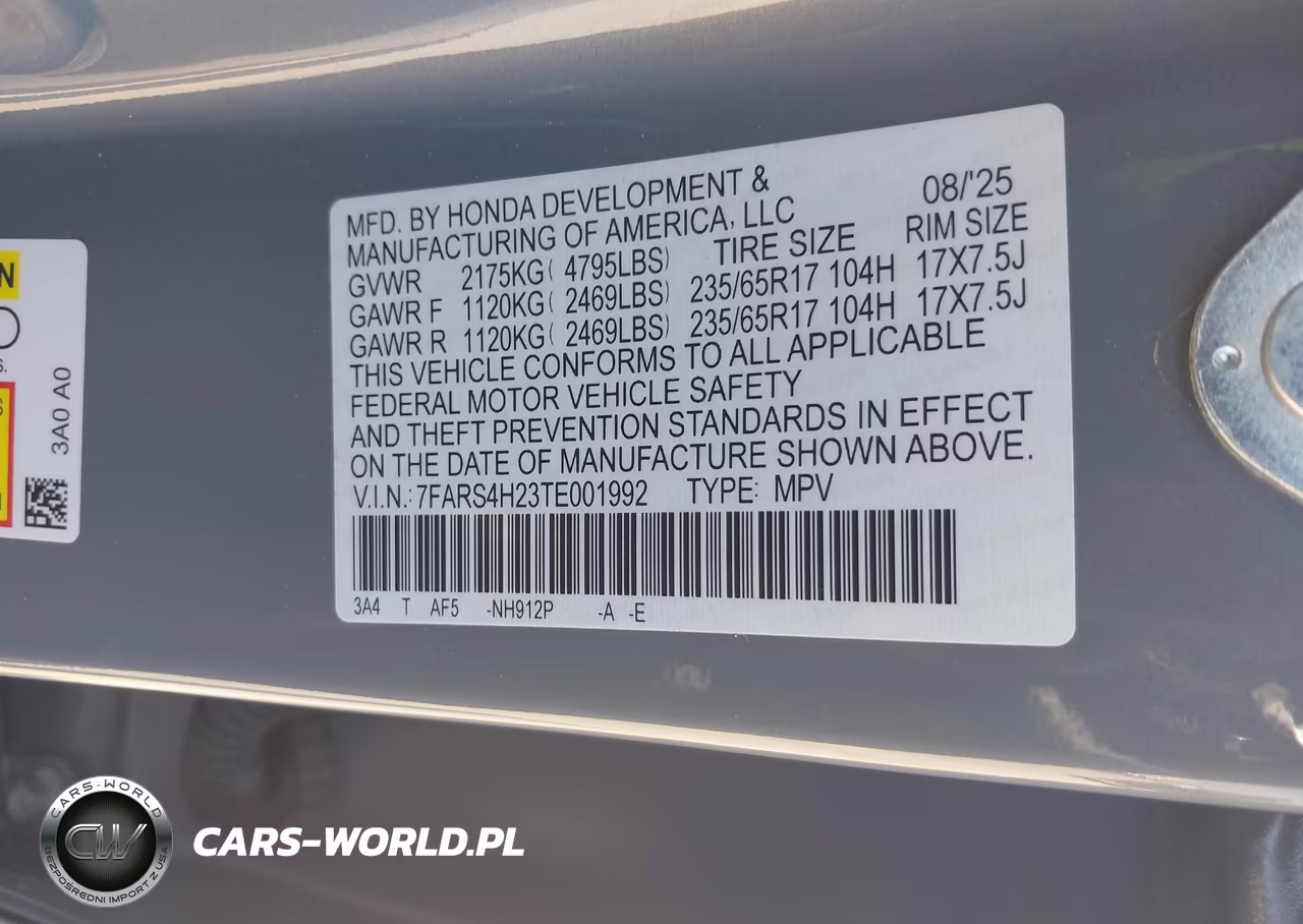 2026 Honda Cr-V Lx Awd VIN:7FARS4H23TE001992 - 9