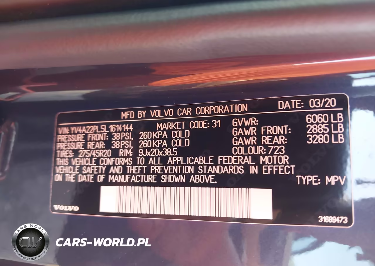 2020 Volvo Xc90 T6 Inscription 7 Passenger VIN:YV4A22PL5L1614144 - 9