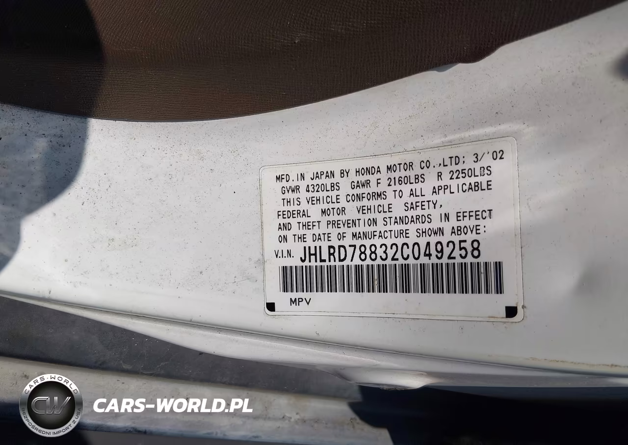 2002 Honda Cr-V Ex VIN:JHLRD78832C049258 - 9
