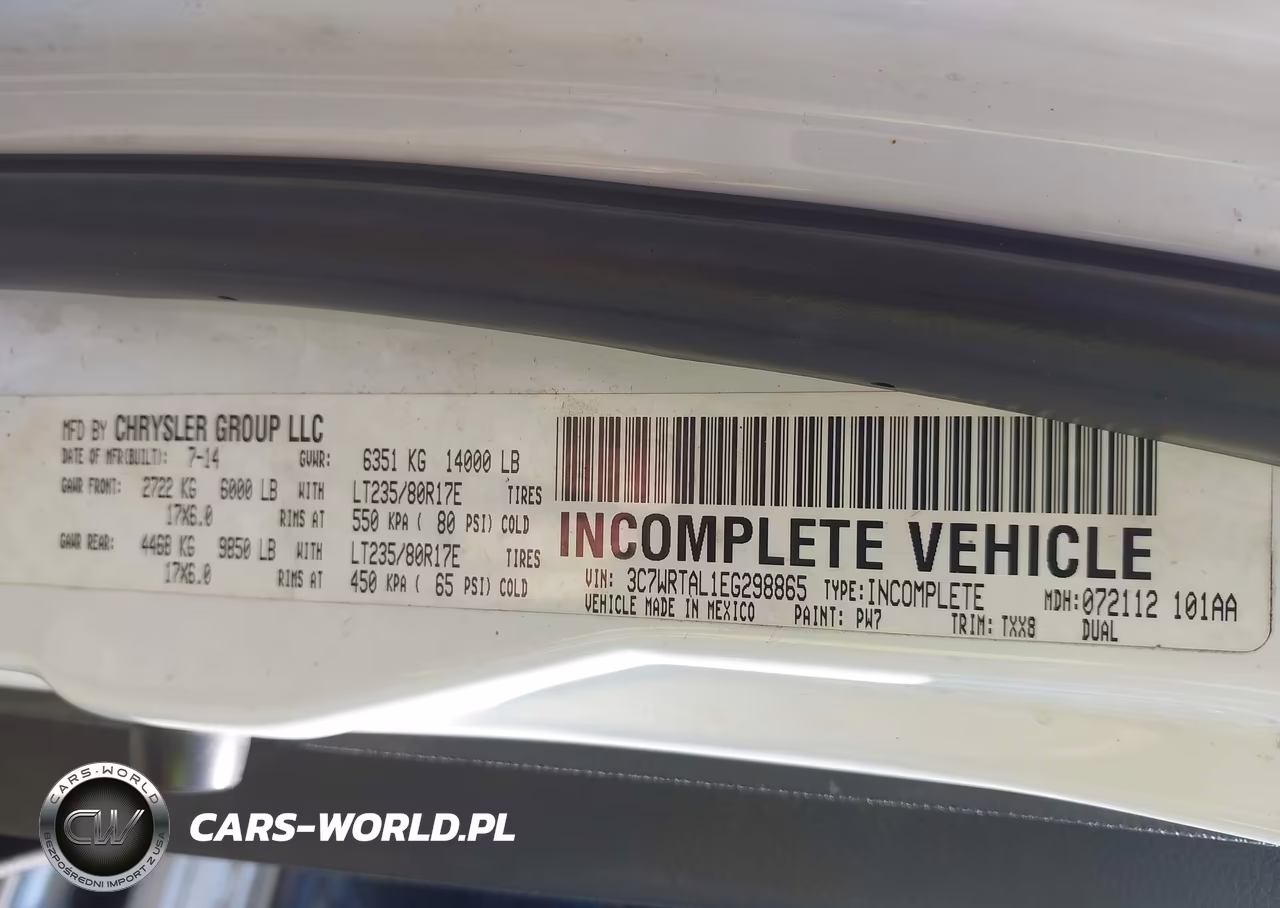 2014 Ram 3500 Chassis Tradesman-Slt VIN:3C7WRTAL1EG298865 - 8