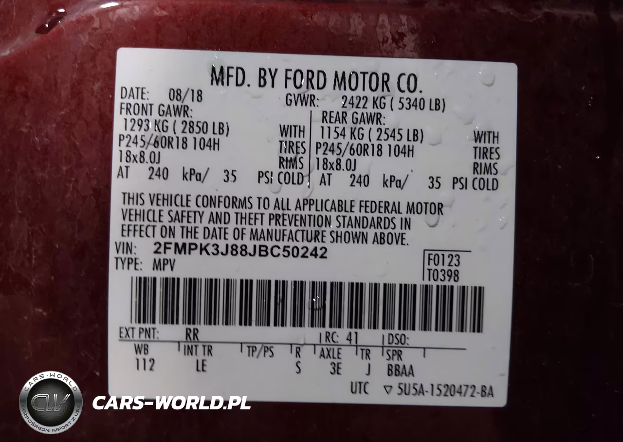 2018 Ford Edge Sel VIN:2FMPK3J88JBC50242 - 9