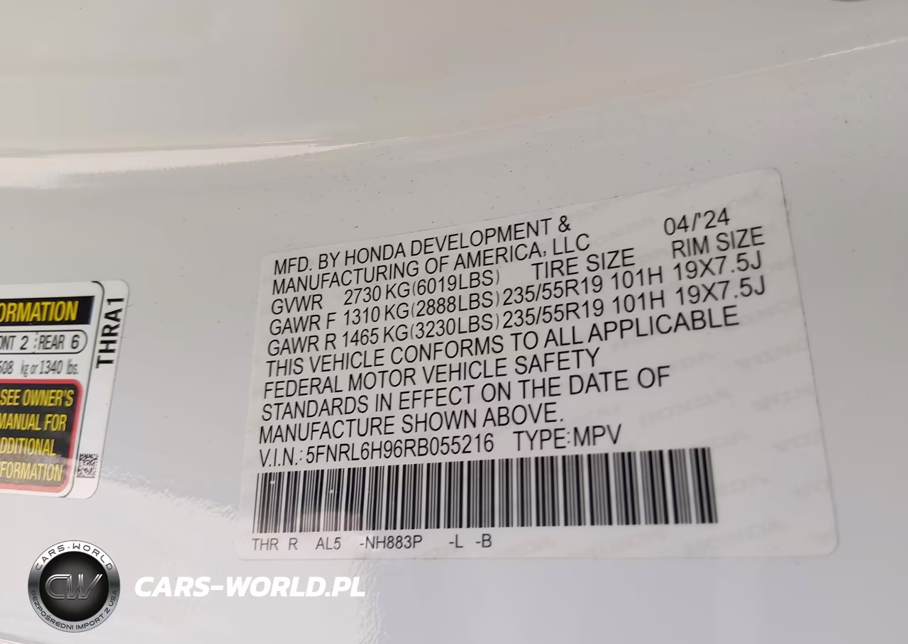 2024 Honda Odyssey Elite VIN:5FNRL6H96RB055216 - 9
