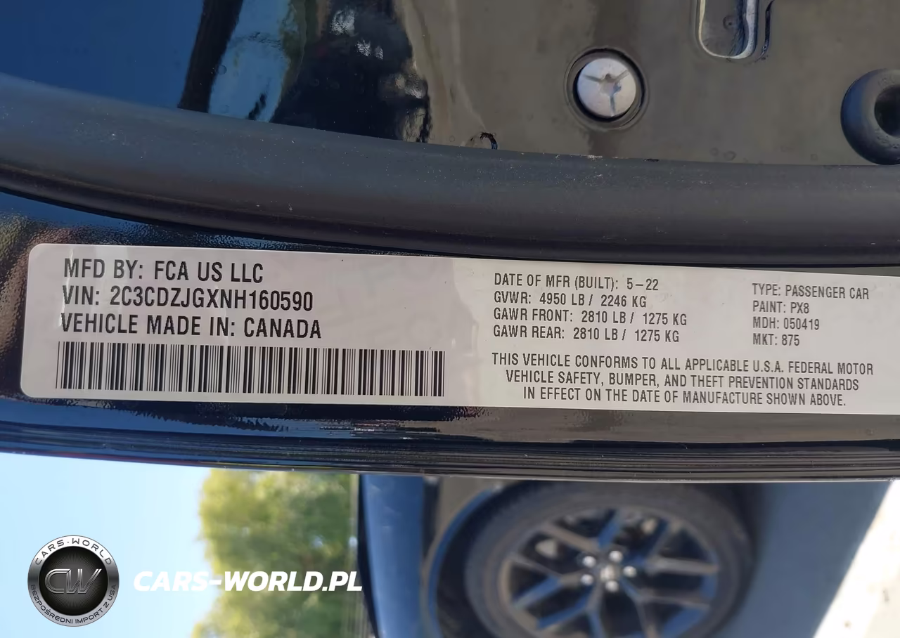 2022 Dodge Challenger Gt VIN:2C3CDZJGXNH160590 - 9