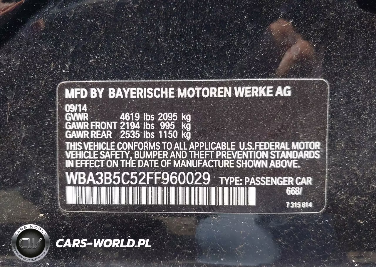 2015 BMW 328I xDrive VIN:WBA3B5C52FF960029 - 9
