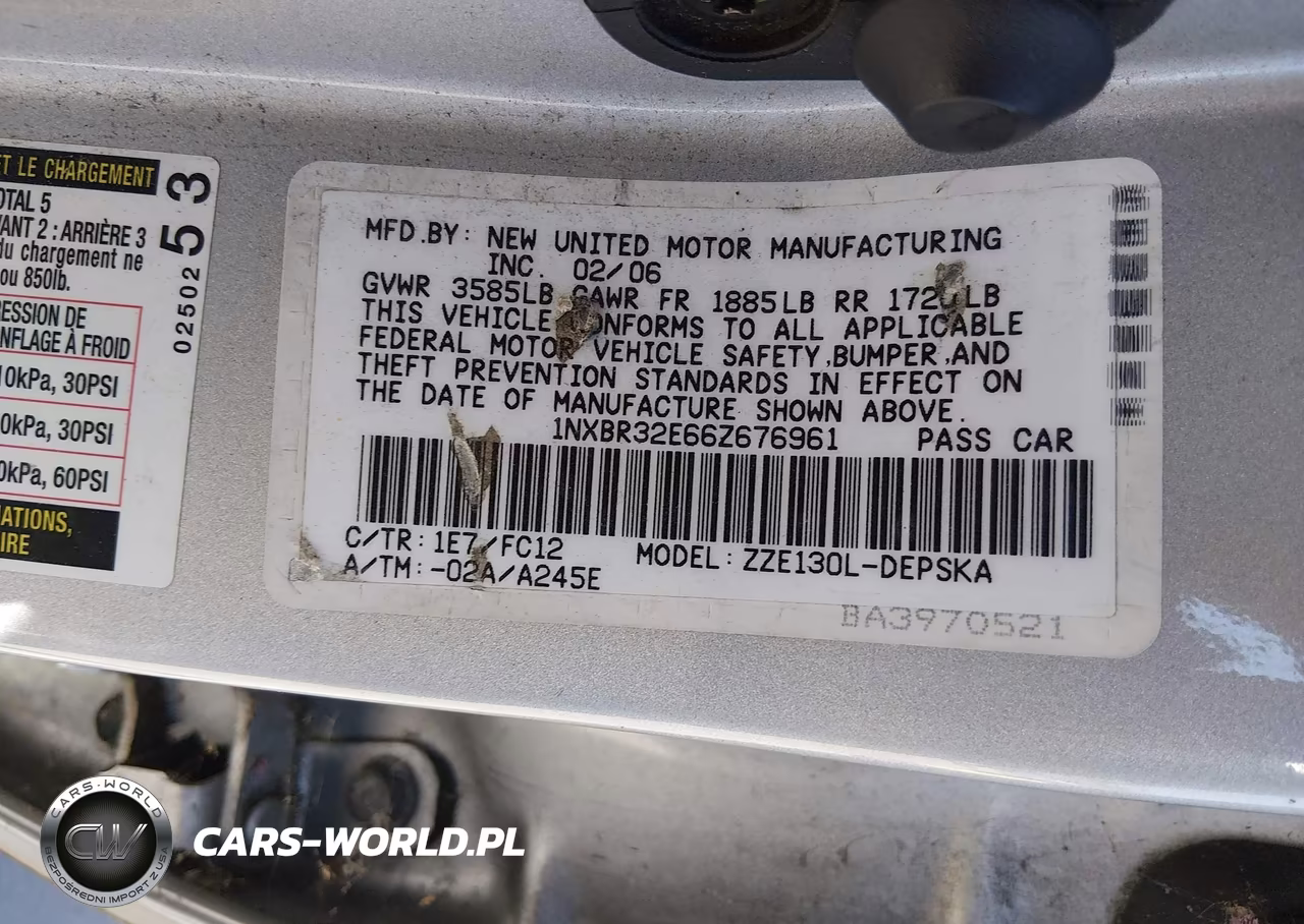 2006 Toyota Corolla S VIN:1NXBR32E66Z676961 - 9