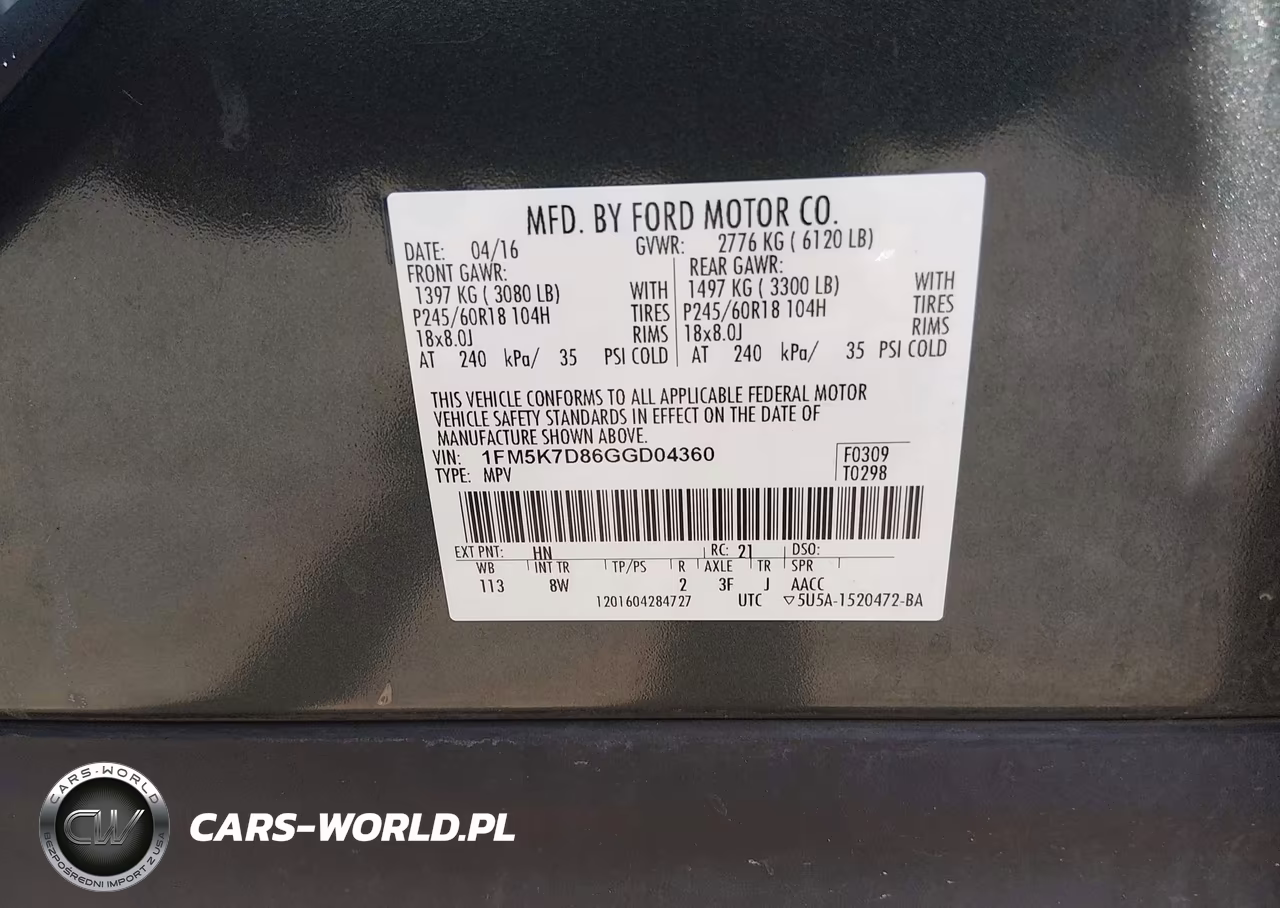 2016 Ford Explorer Xlt VIN:1FM5K7D86GGD04360 - 9