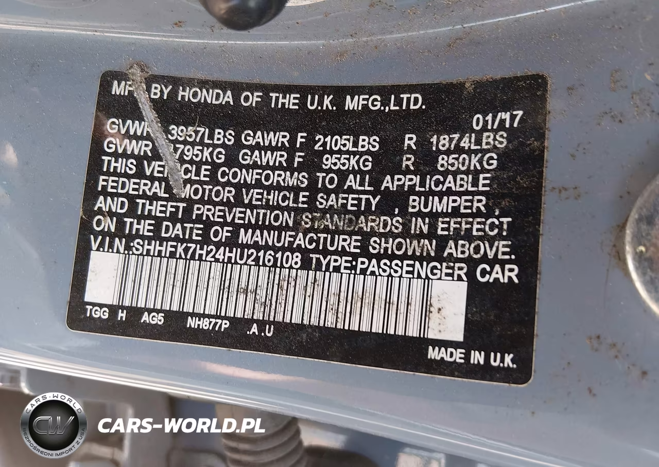 2017 Honda Civic Lx VIN:SHHFK7H24HU216108 - 9