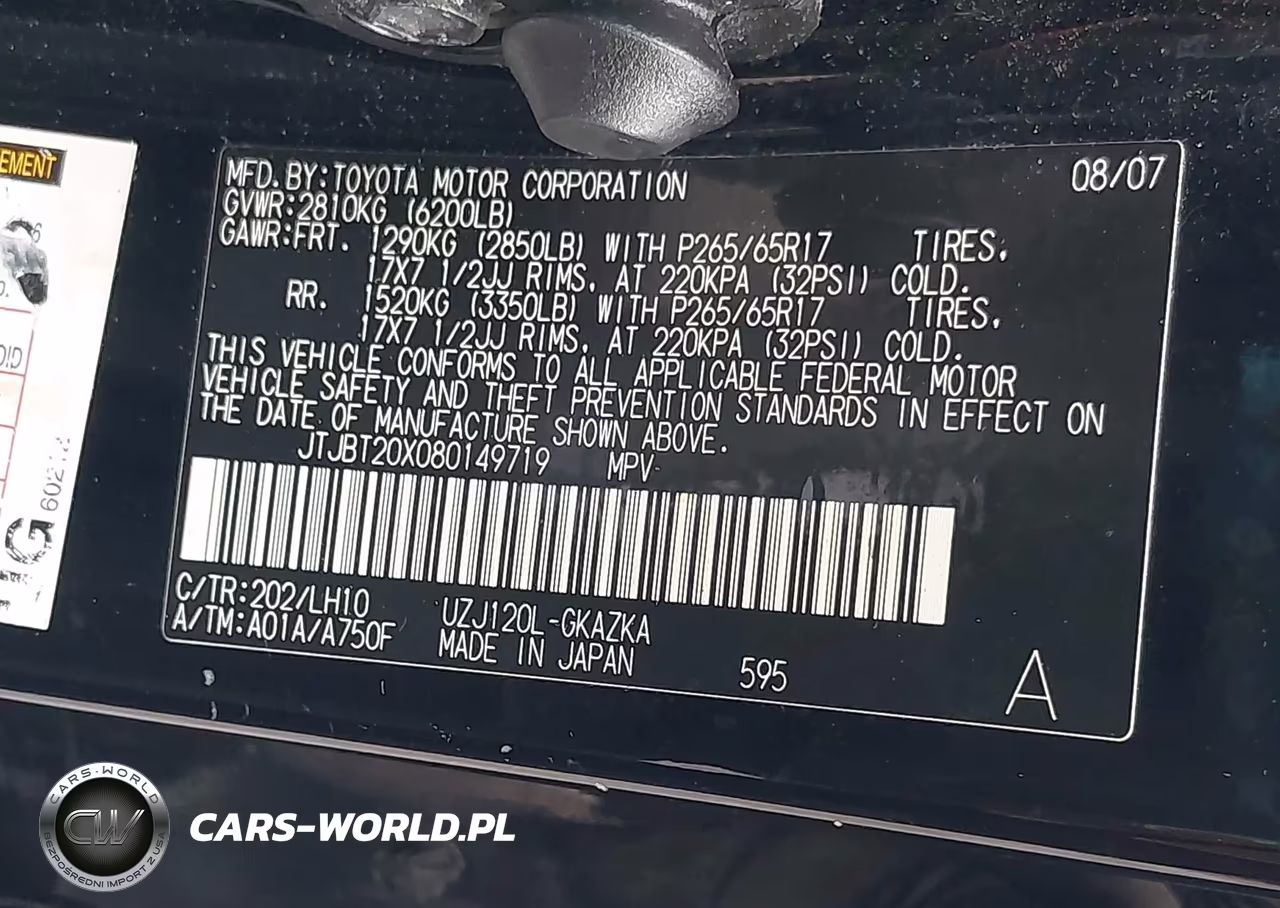 2008 Lexus Gx 470 VIN:JTJBT20X080149719 - 9