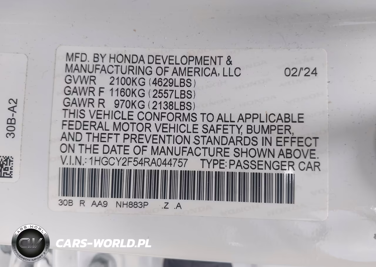 2024 Honda Accord Hybrid Sport VIN:1HGCY2F54RA044757 - 9