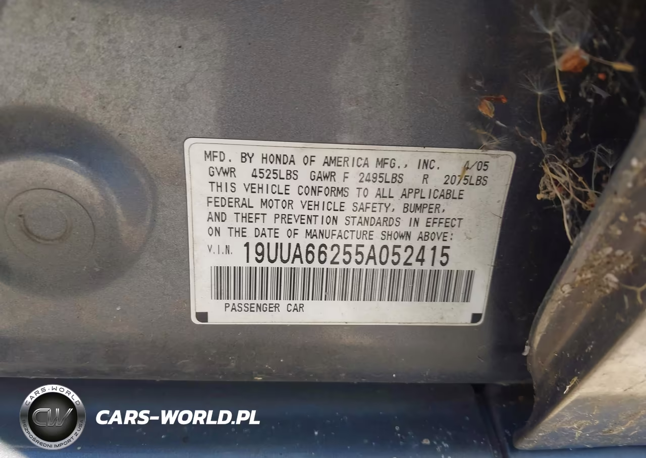 2005 Acura Tl VIN:19UUA66255A052415 - 9