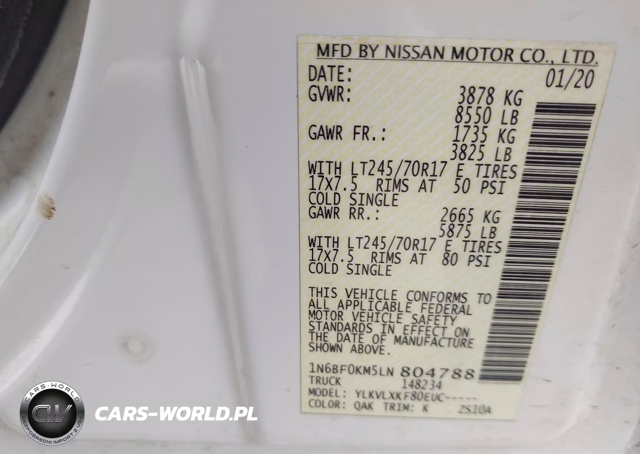 2020 Nissan Nv Cargo Nv1500 Sv Standard Roof V6 VIN:1N6BF0KM5LN804788 - 9