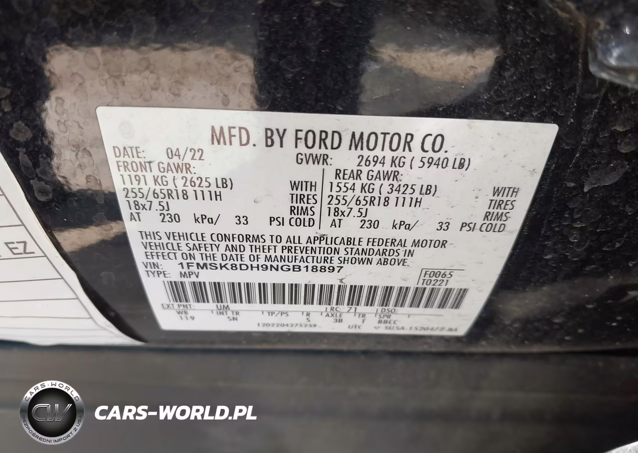 2022 Ford Explorer Xlt VIN:1FMSK8DH9NGB18897 - 9