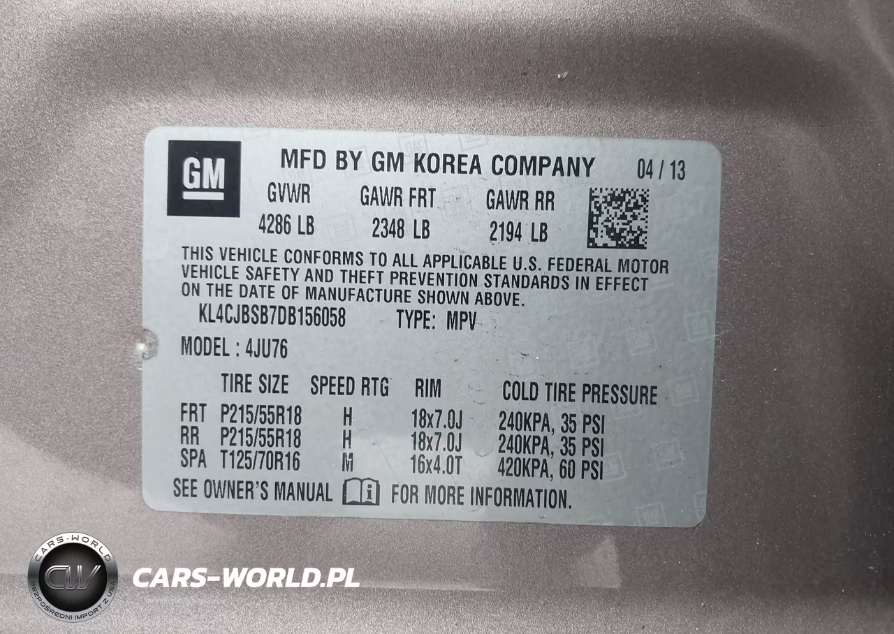 2013 Buick Encore Convenience VIN:KL4CJBSB7DB156058 - 9