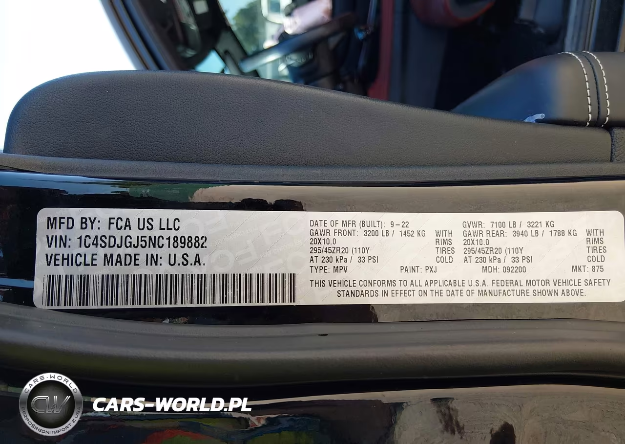 2022 Dodge Durango Srt 392 Awd VIN:1C4SDJGJ5NC189882 - 9