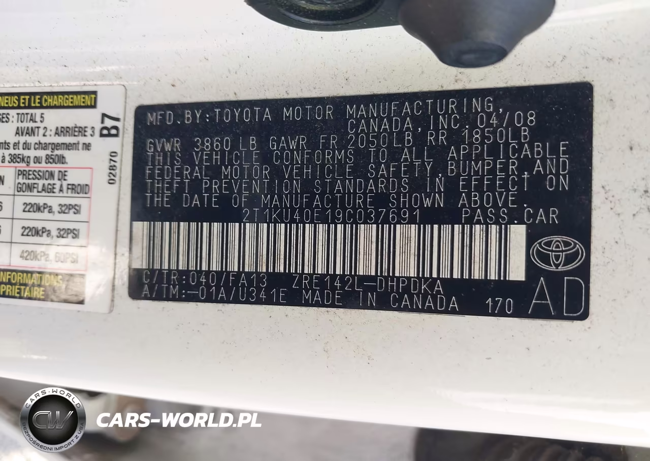 2009 Toyota Matrix VIN:2T1KU40E19C037691 - 9