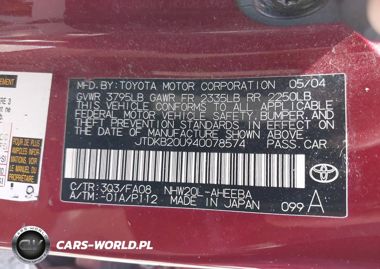 2004 Toyota Prius VIN:JTDKB20U940078574 - 9