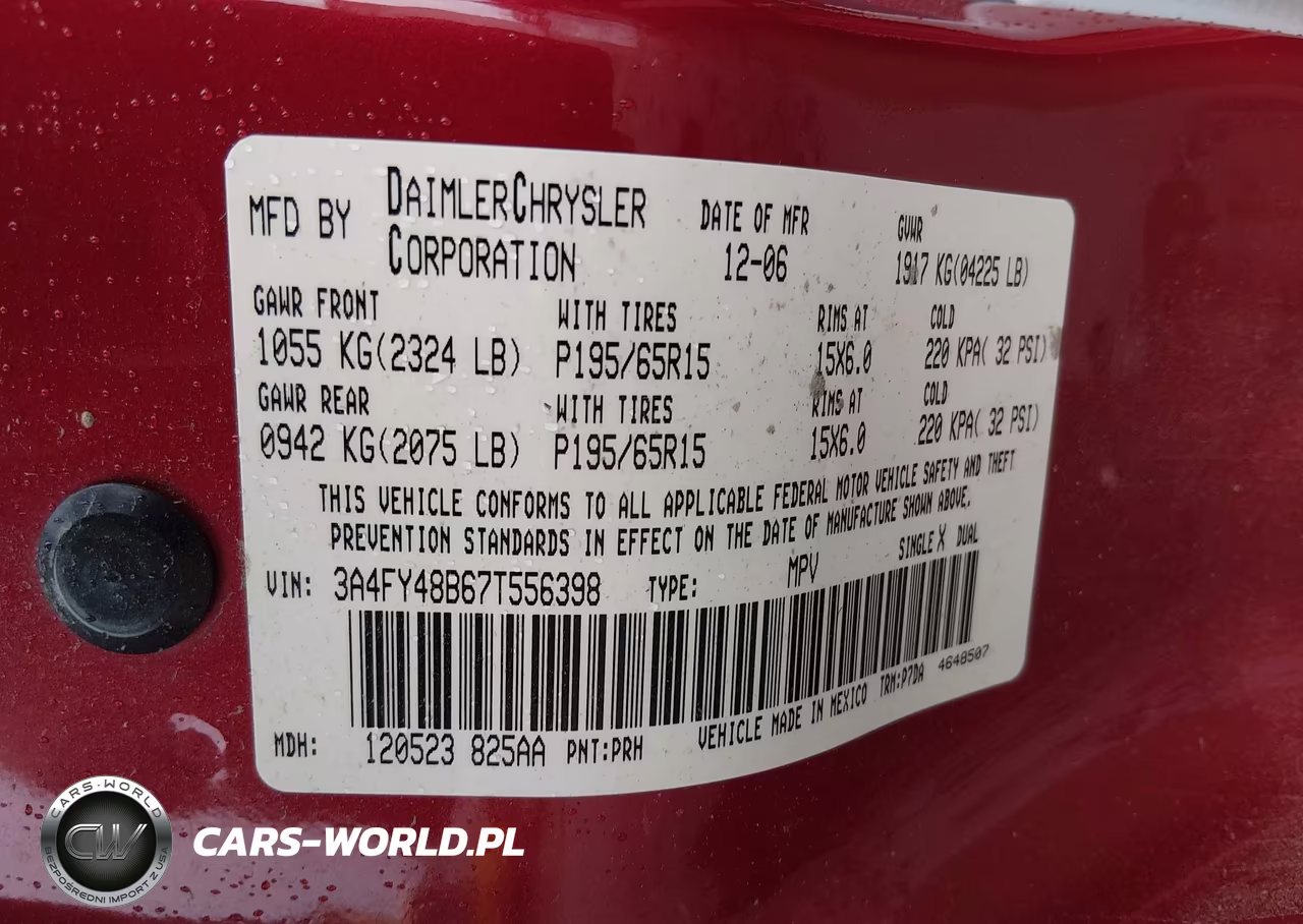 2007 Chrysler Pt Cruiser VIN:3A4FY48B67T556398 - 9