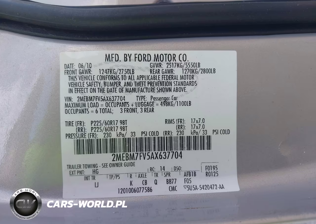 2010 Mercury Grand Marquis Ls (Fleet Only) VIN:2MEBM7FV5AX637704 - 9