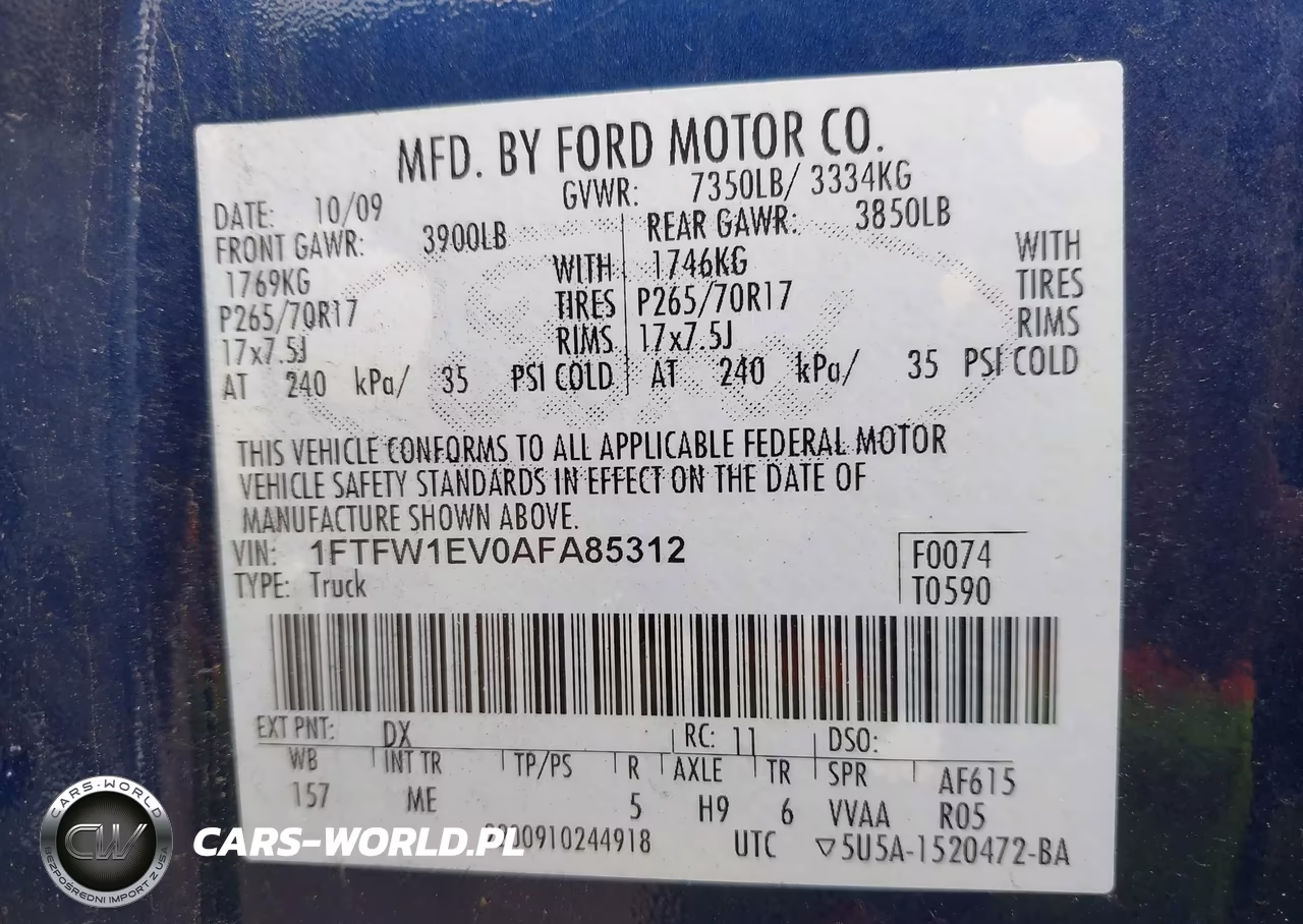 2010 Ford F-150 Fx4-Harley-Davidson-King Ranch-Lariat-Platinum-Xl-Xlt VIN:1FTFW1EV0AFA85312 - 9
