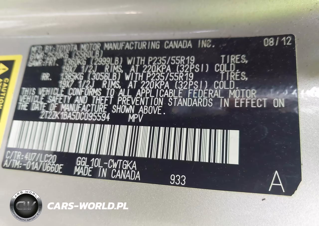 2013 Lexus Rx 350 VIN:2T2ZK1BA5DC095594 - 9