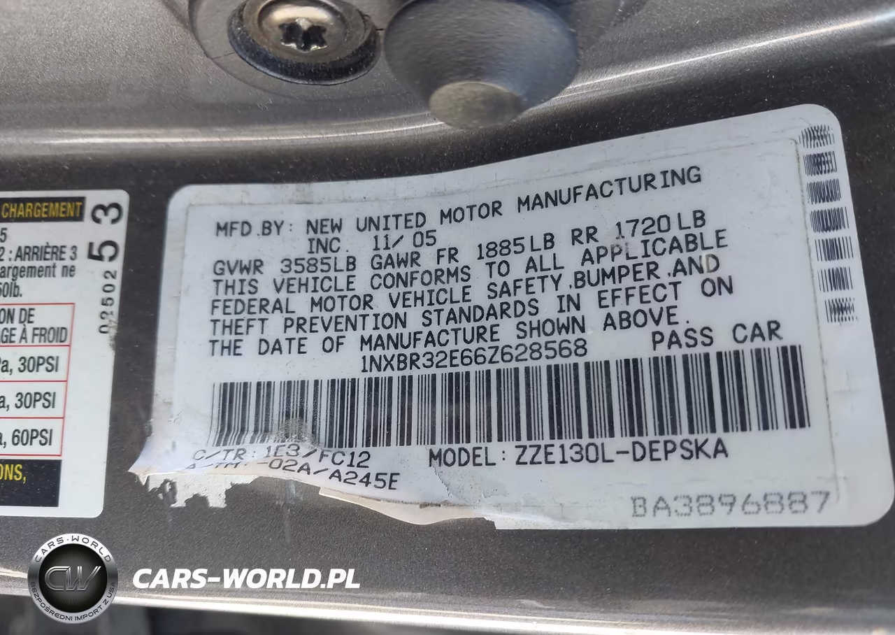 2006 Toyota Corolla S VIN:1NXBR32E66Z628568 - 9
