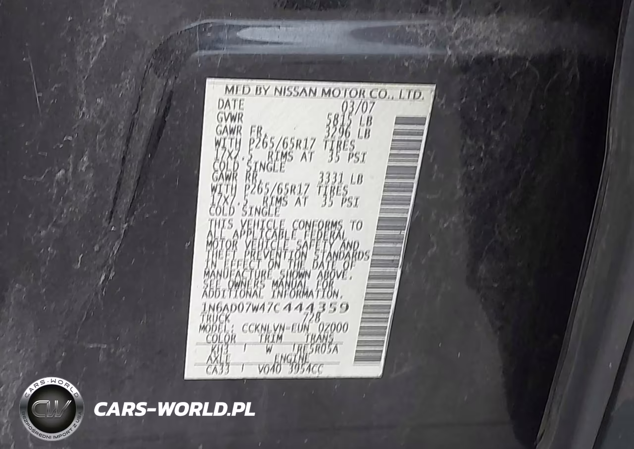 2007 Nissan Frontier Le VIN:1N6AD07W47C444359 - 9