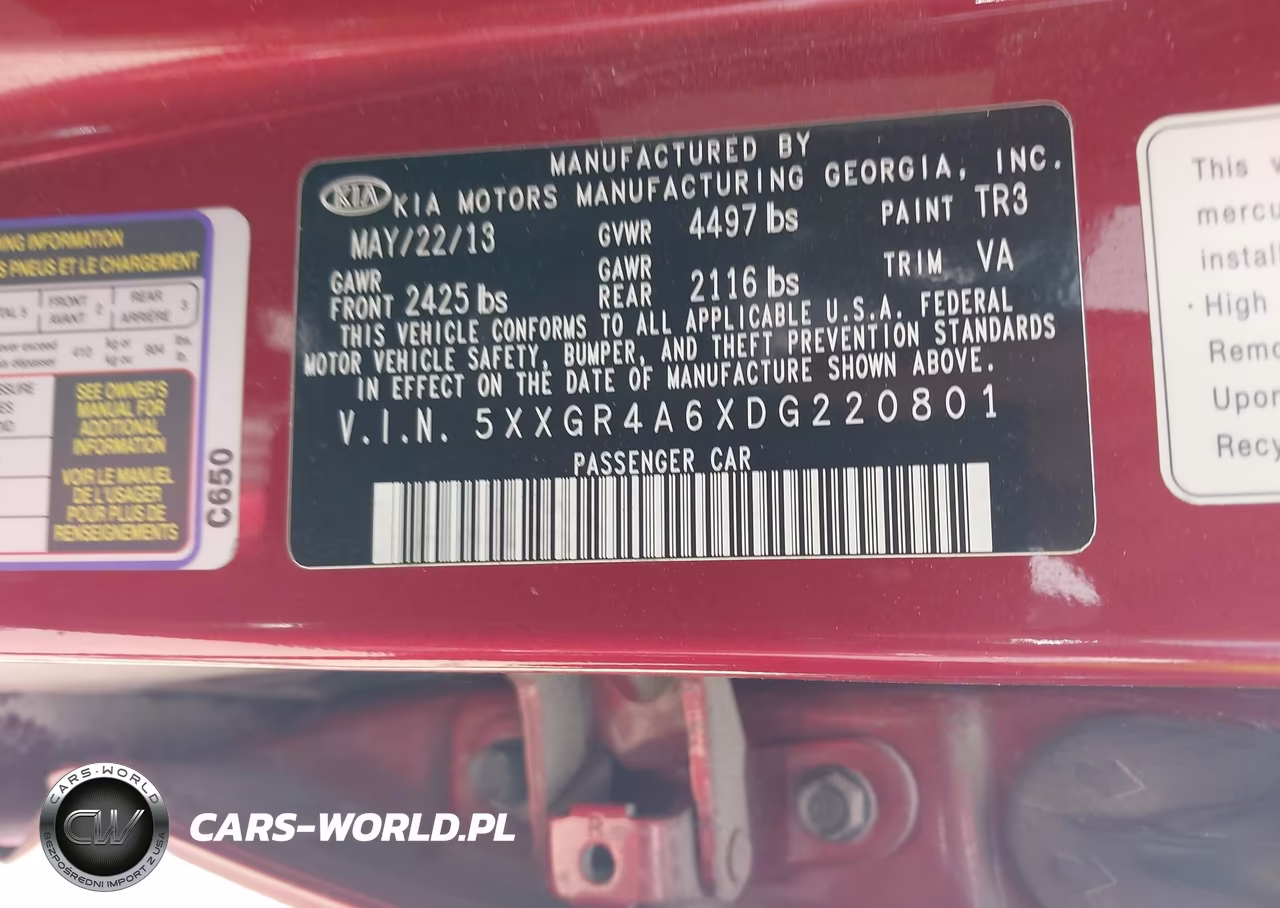 2013 Kia Optima Sx VIN:5XXGR4A6XDG220801 - 9