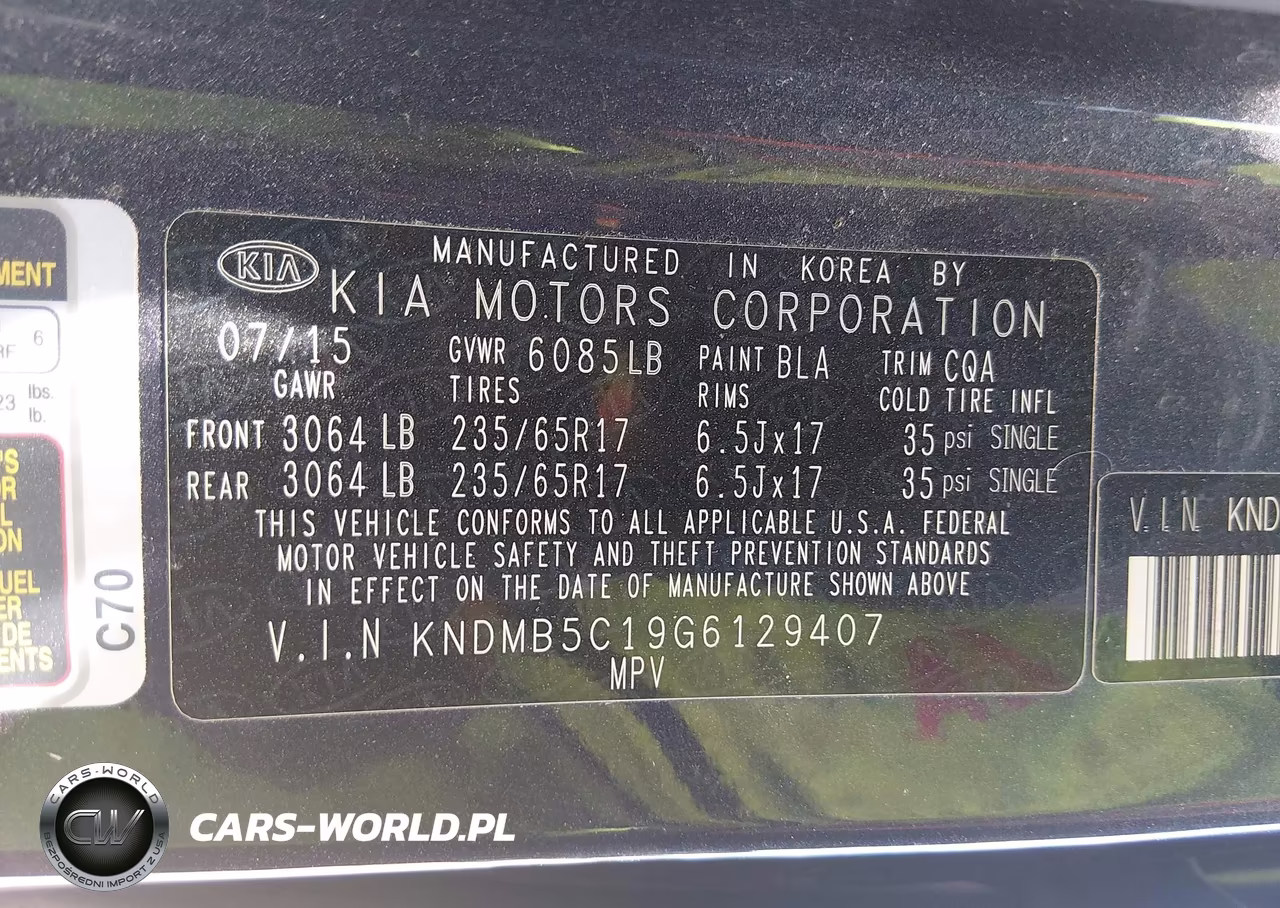 2016 Kia Sedona Lx VIN:KNDMB5C19G6129407 - 9