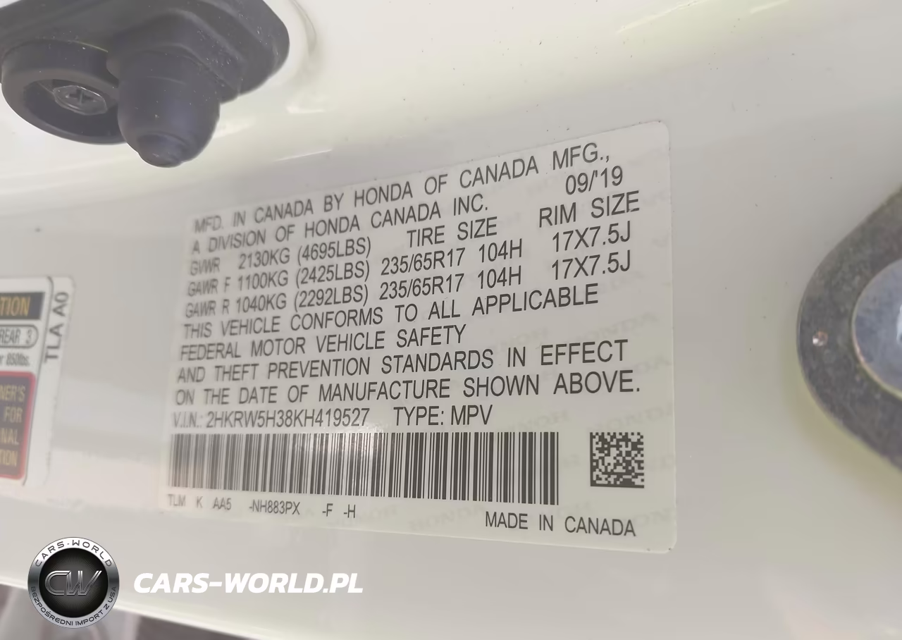 2019 Honda Cr-V Lx VIN:2HKRW5H38KH419527 - 9