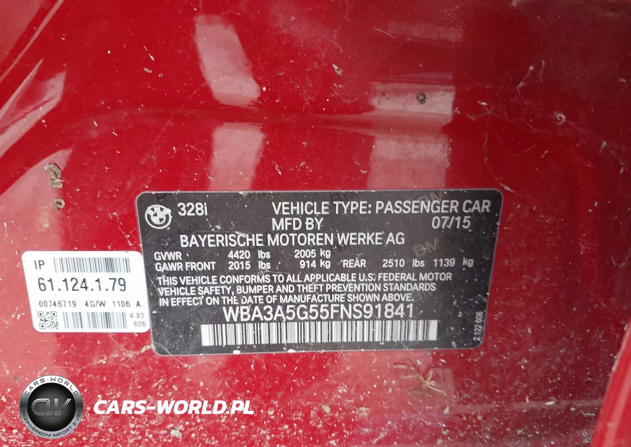 2015 BMW 328I VIN:WBA3A5G55FNS91841 - 9