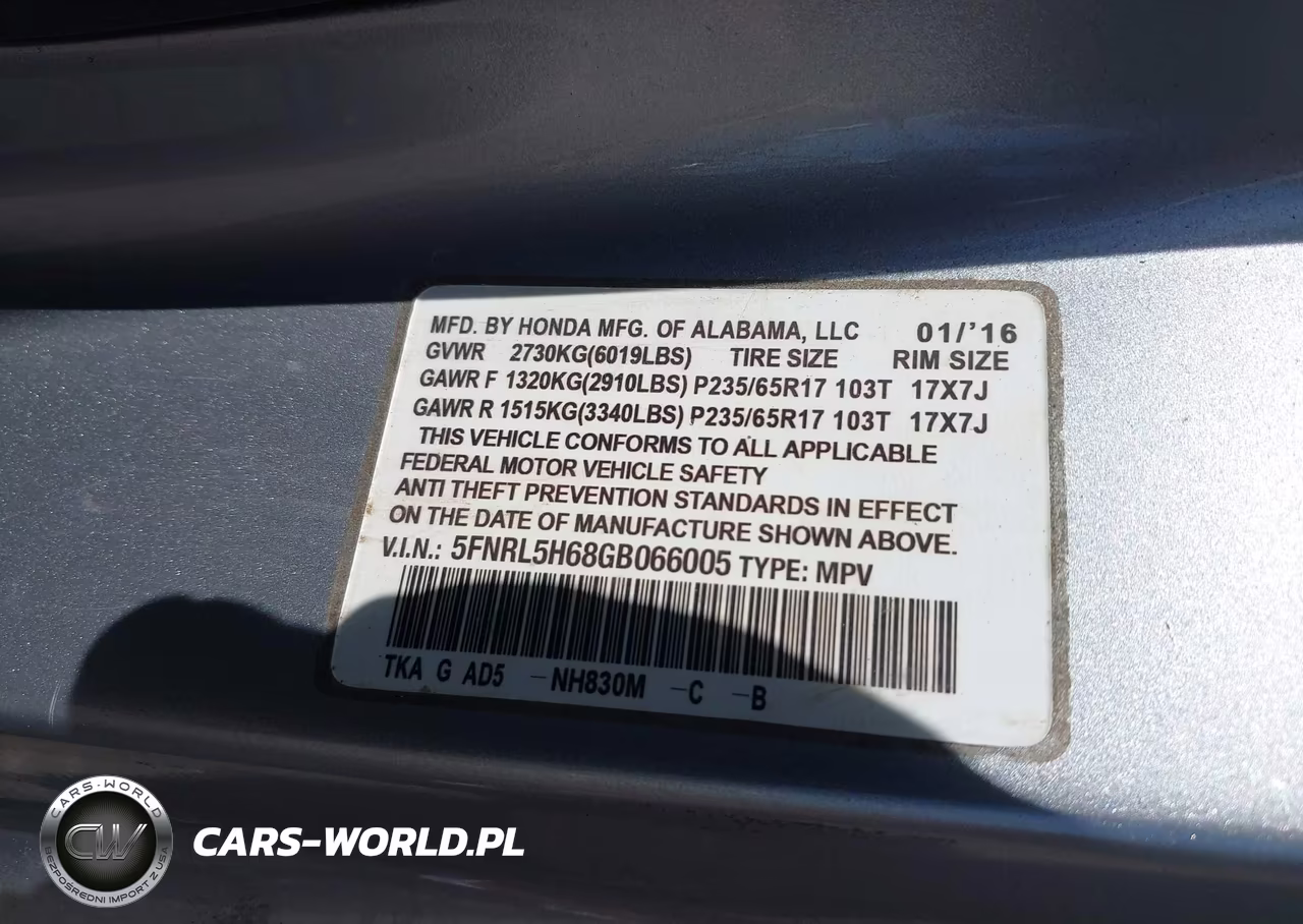2016 Honda Odyssey Ex-L VIN:5FNRL5H68GB066005 - 9