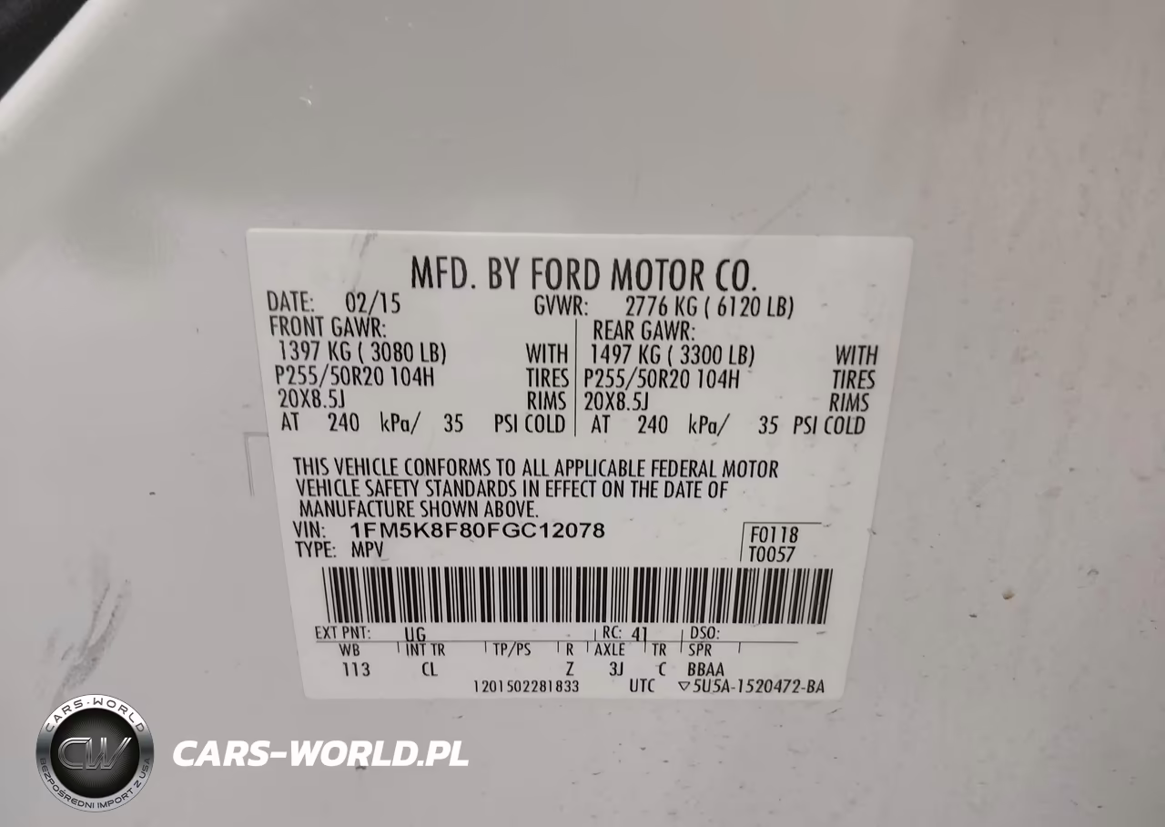 2015 Ford Explorer Limited VIN:1FM5K8F80FGC12078 - 9