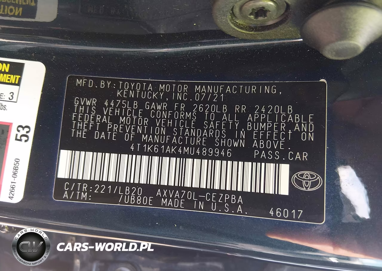2021 Toyota Camry Xse VIN:4T1K61AK4MU489946 - 9